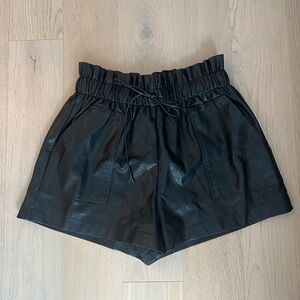 Black Faux Leather Shorts